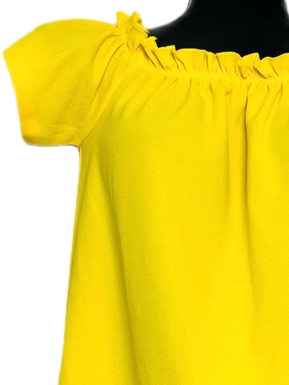 Bright Yellow Ruffle-Neck Summer Dress - Picture 9 of 15